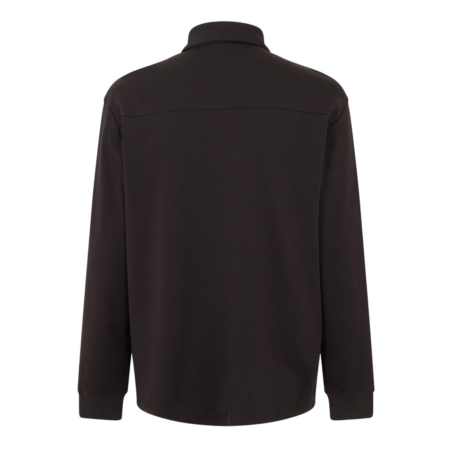 Black - Back - Hugo Mens Patch Collared Long-Sleeved Polo Shirt