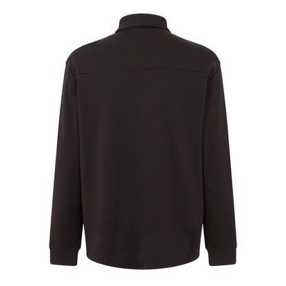 Black - Back - Hugo Mens Patch Collared Long-Sleeved Polo Shirt