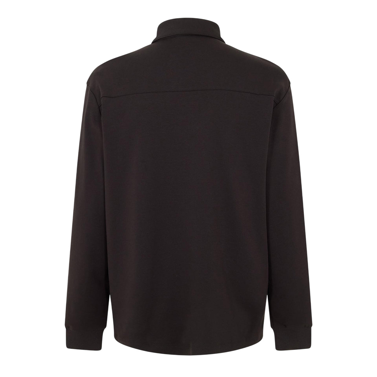 Black - Back - Hugo Mens Patch Collared Long-Sleeved Polo Shirt