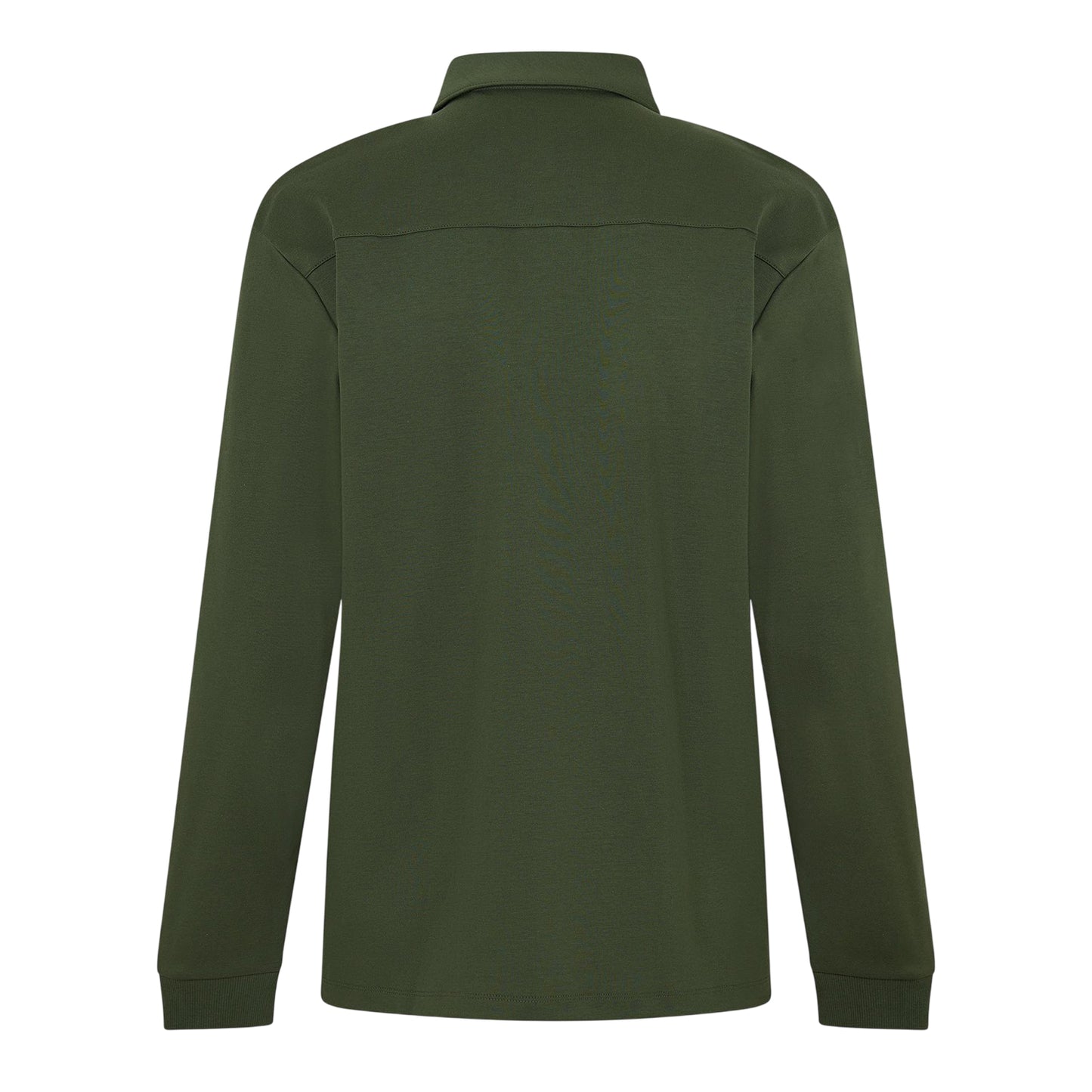 Dark Green - Back - Hugo Mens Patch Collared Long-Sleeved Polo Shirt