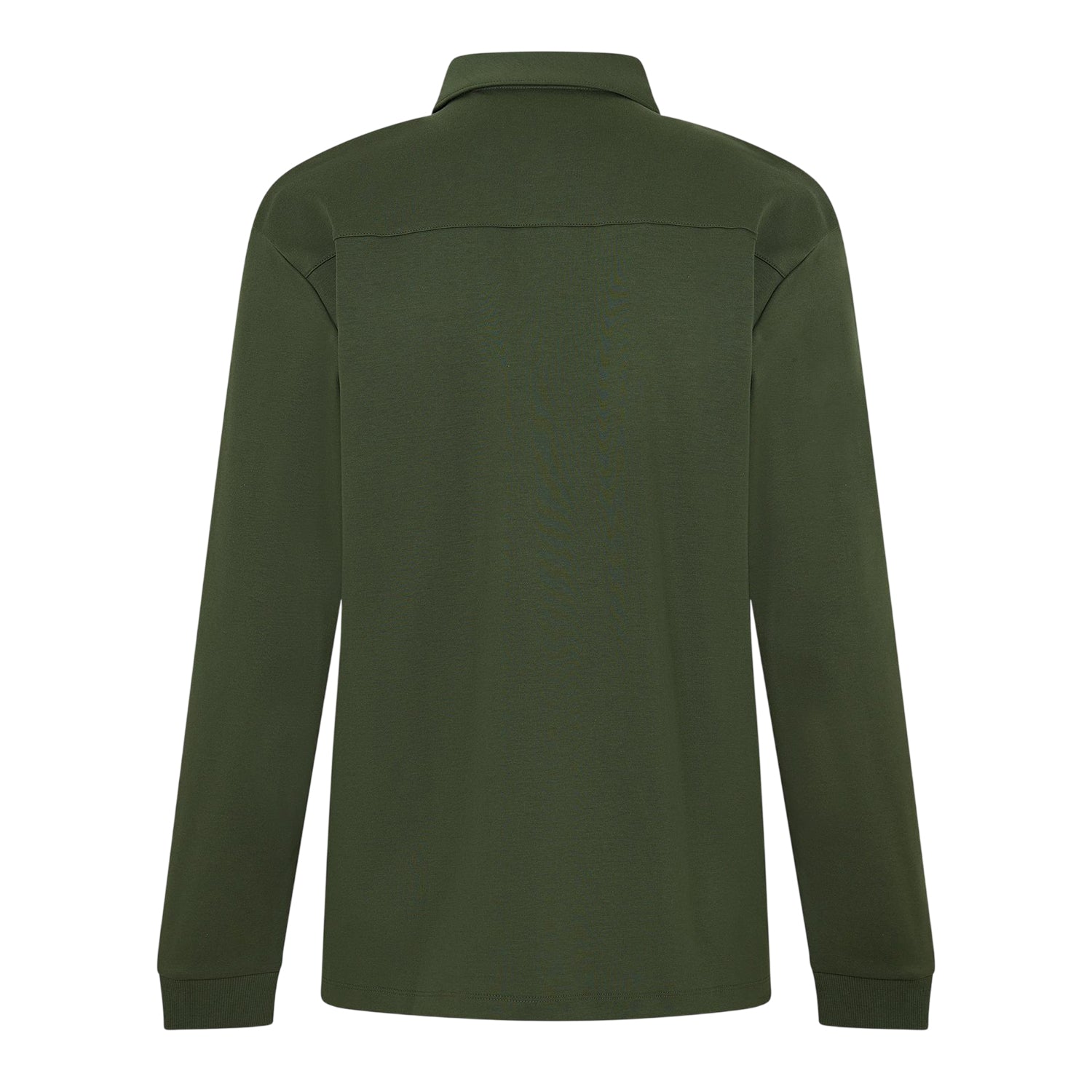 Dark Green - Back - Hugo Mens Patch Collared Long-Sleeved Polo Shirt
