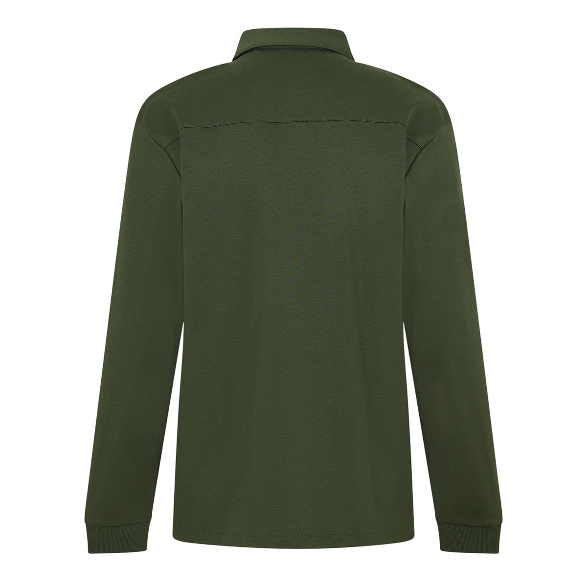 Dark Green - Back - Hugo Mens Patch Collared Long-Sleeved Polo Shirt