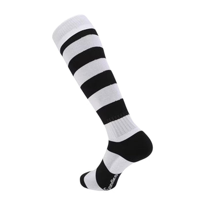 Black-White - Back - Sondico Childrens-Kids Contrast Striped Football Socks