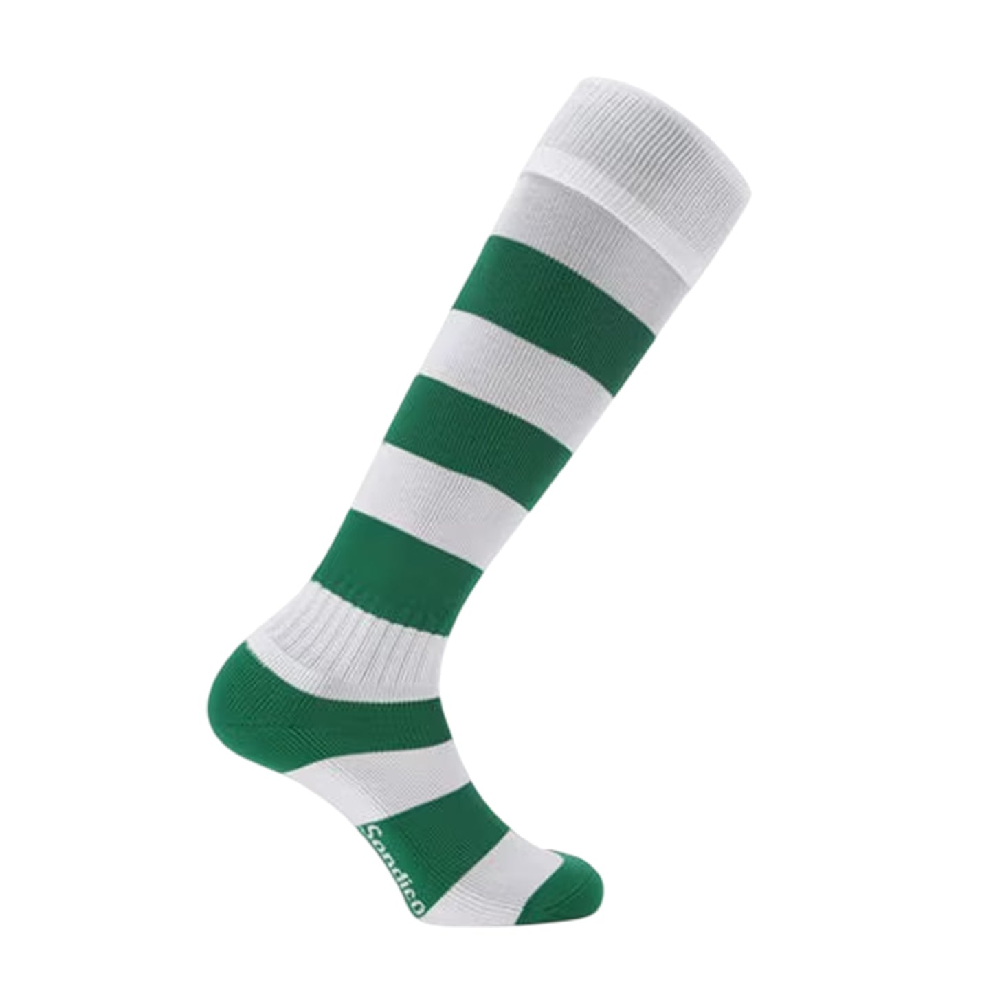 Green-White - Front - Sondico Childrens-Kids Contrast Striped Football Socks