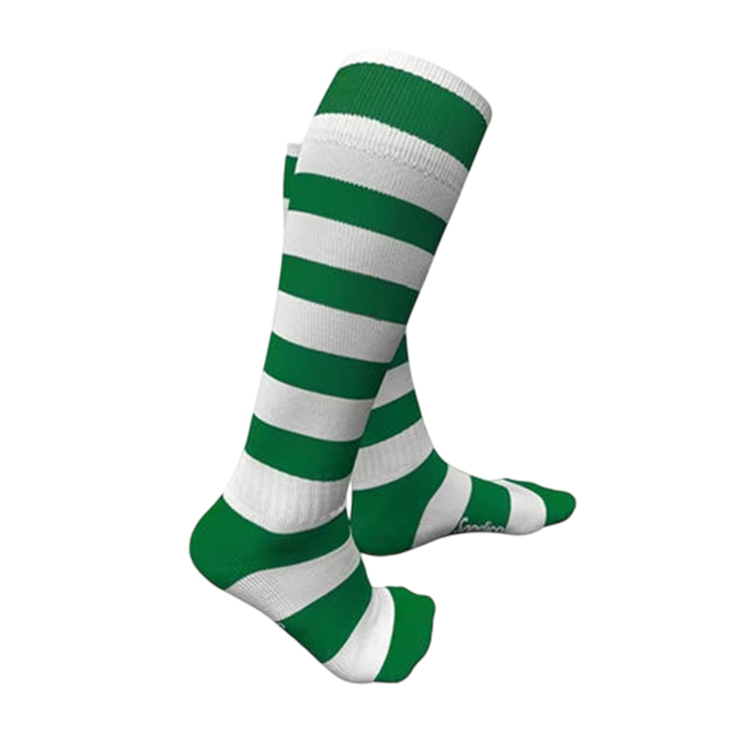 Green-White - Back - Sondico Childrens-Kids Contrast Striped Football Socks