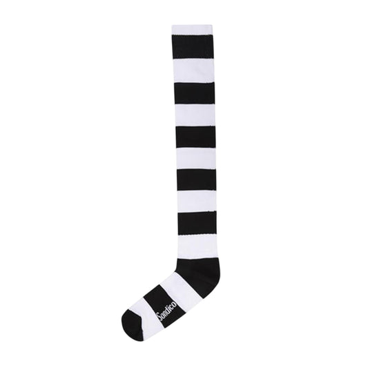Black-White - Front - Sondico Childrens-Kids Contrast Striped Football Socks