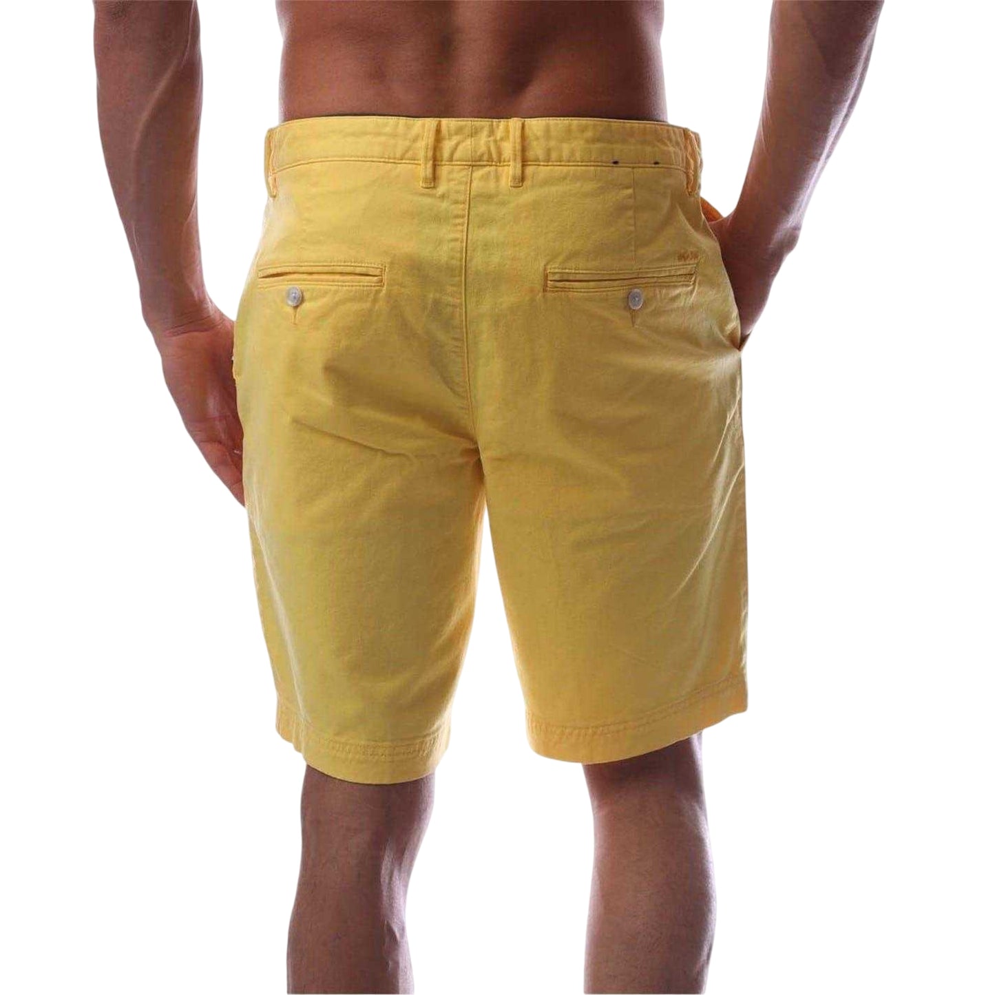Bright Yellow - Back - Boss Mens Slice Chino Shorts