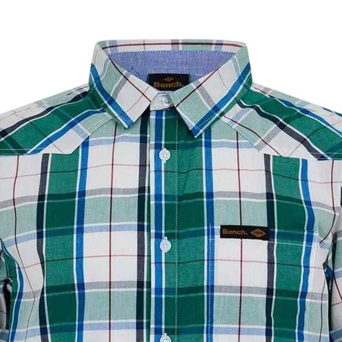 Green - Side - Bench Mens Checked Relaxed Fit Shirt