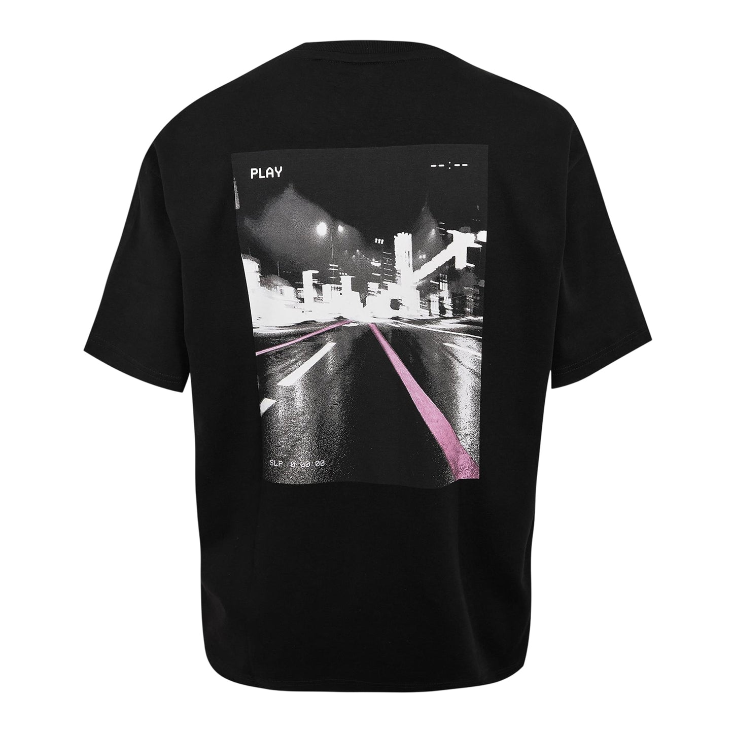 Black - Back - Boss Mens Lights Cotton Logo T-Shirt
