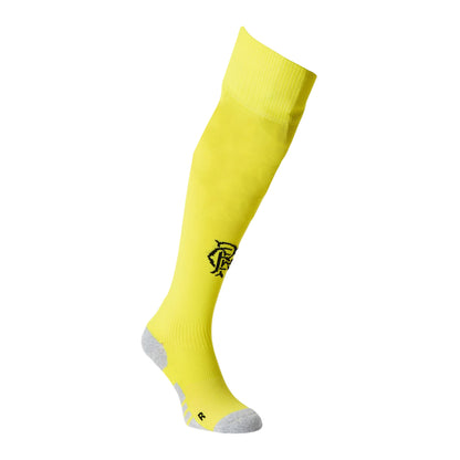 Yellow - Front - Umbro Childrens-Kids Rangers FC Goalkeeper Socks