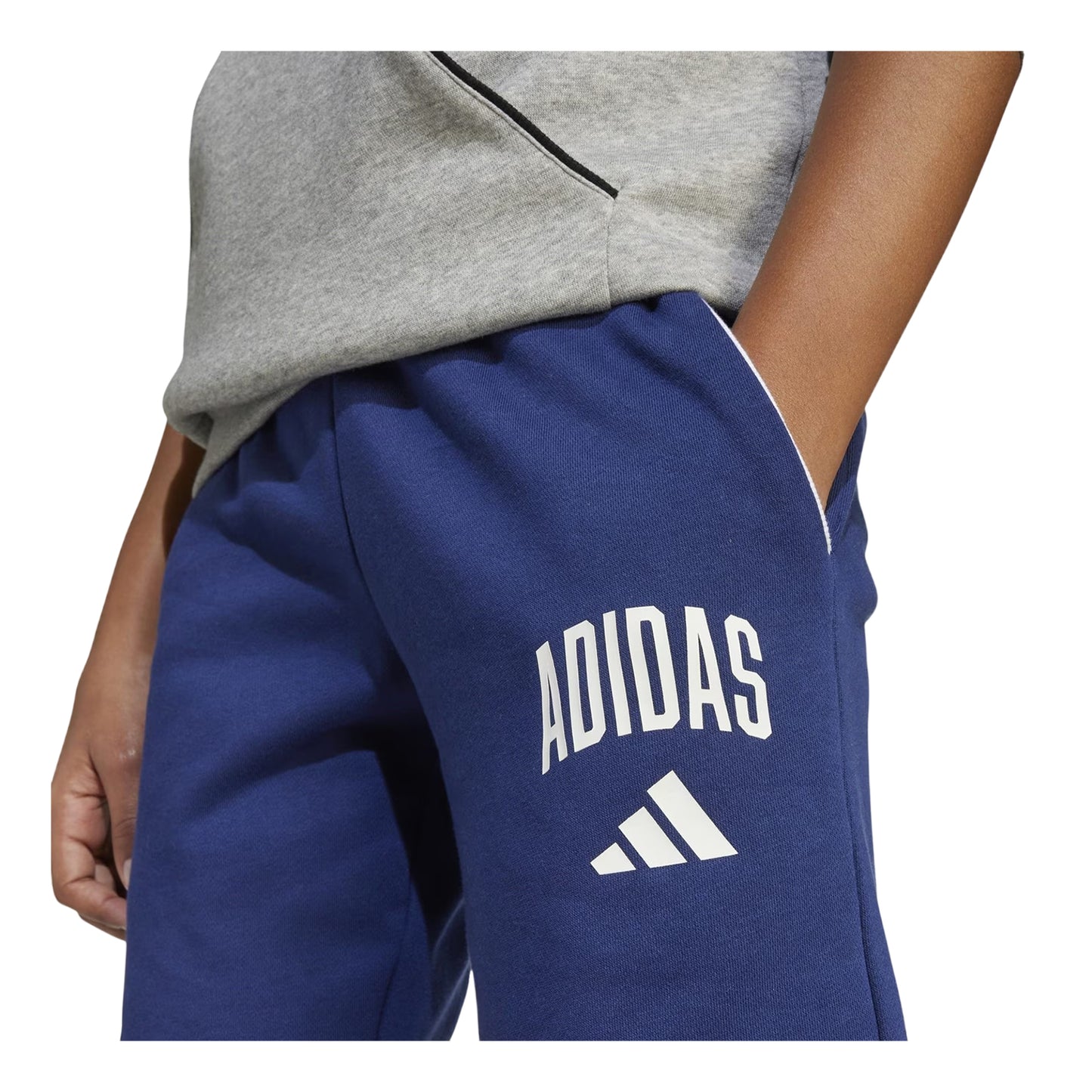 Dark Blue-White - Side - Adidas Childrens-Kids Collegiate Shorts