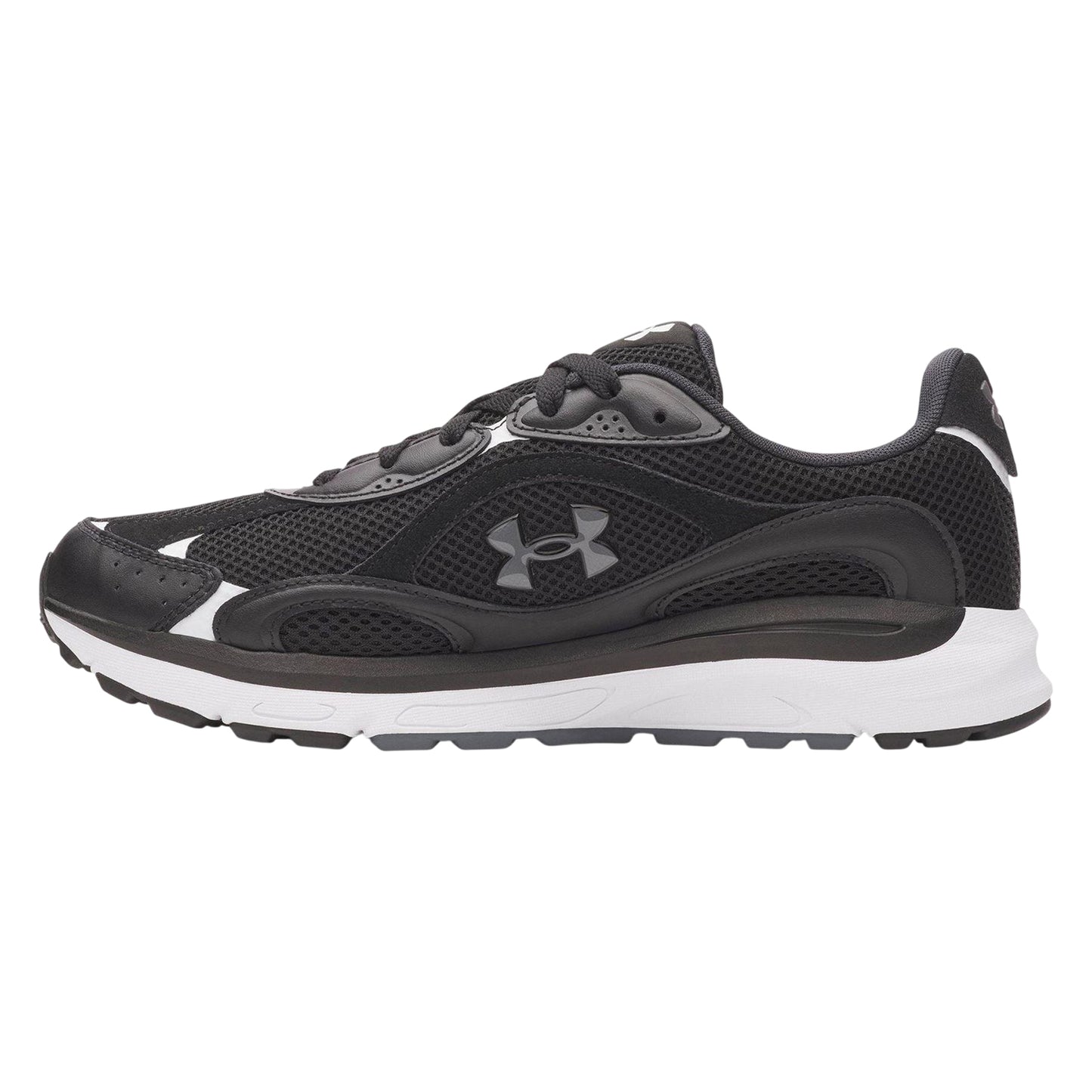 Black-Grey - Back - Under Armour Mens Tech Athletic Leather Trainers