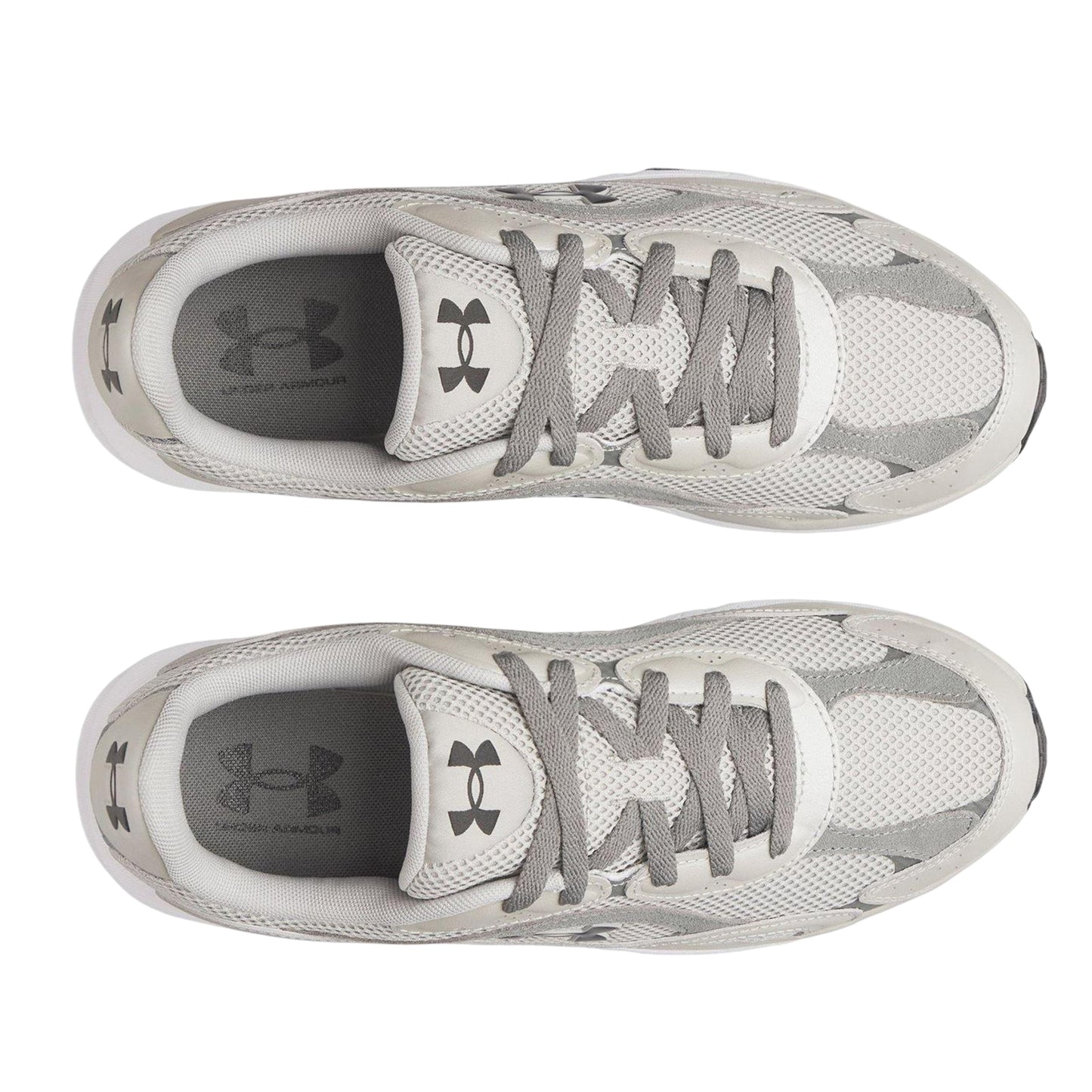 Grey-Black - Side - Under Armour Mens Tech Athletic Leather Trainers