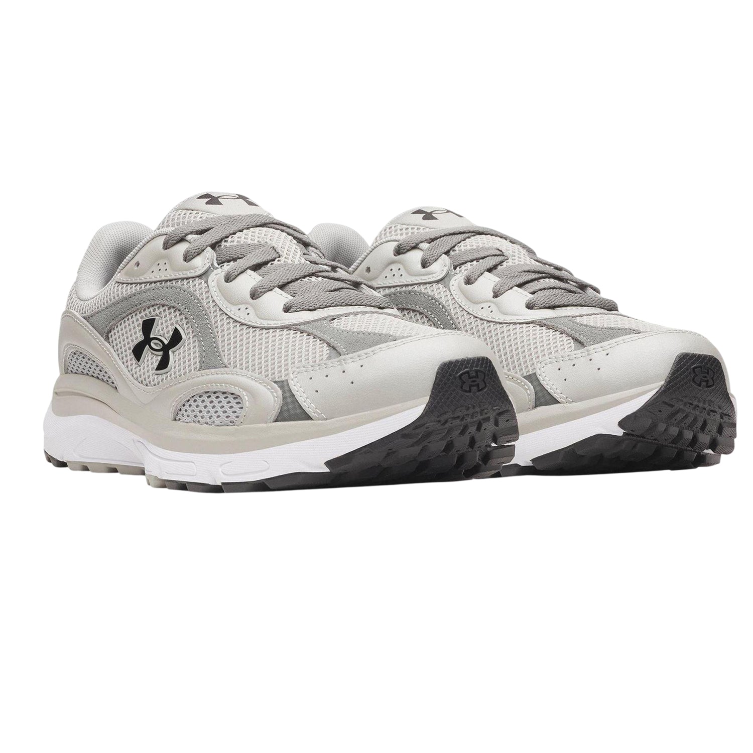 Grey-Black - Lifestyle - Under Armour Mens Tech Athletic Leather Trainers