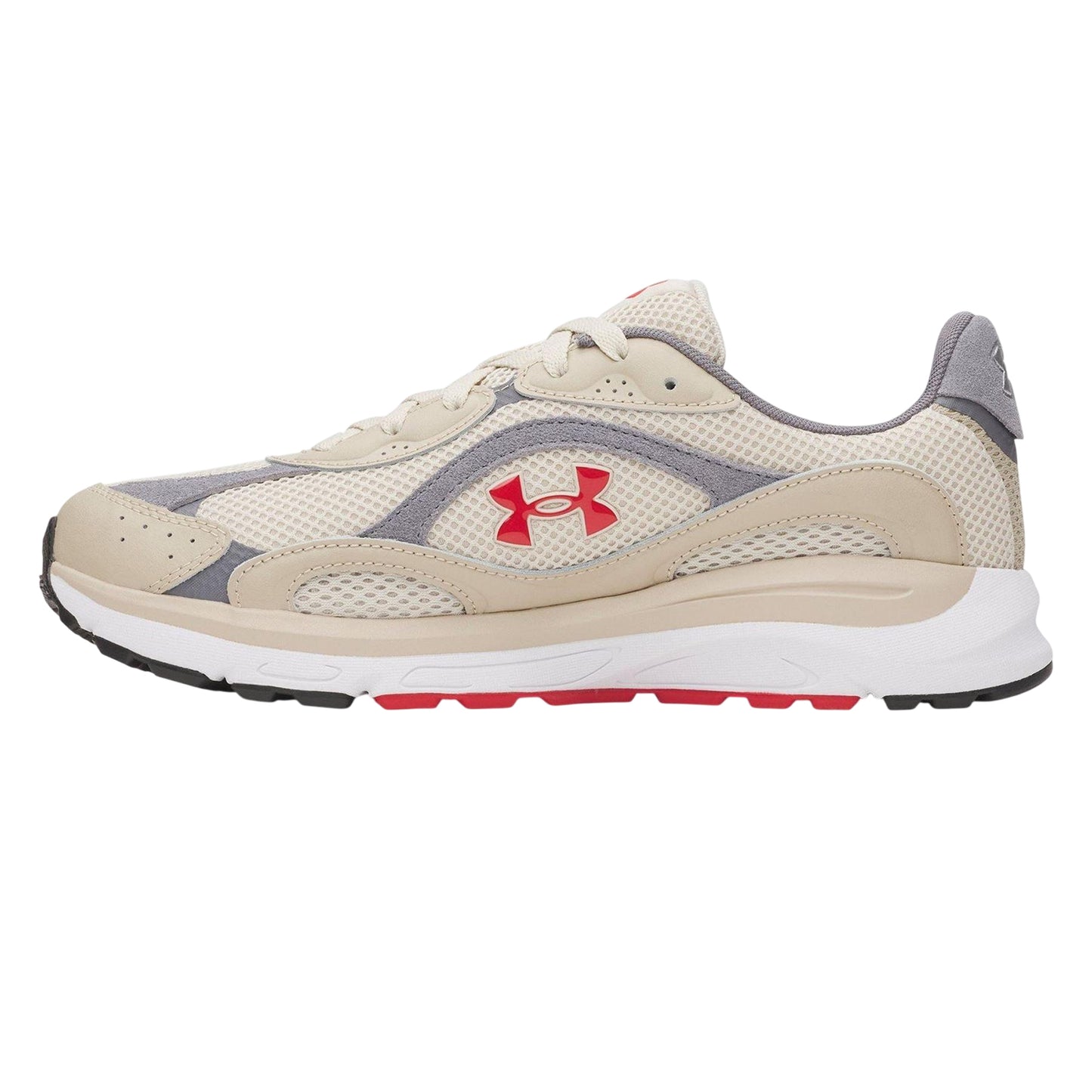 Sandstone-Sand-Red - Back - Under Armour Mens Tech Athletic Leather Trainers