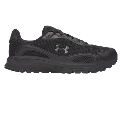 Triple Black - Front - Under Armour Mens Tech Athletic Leather Trainers