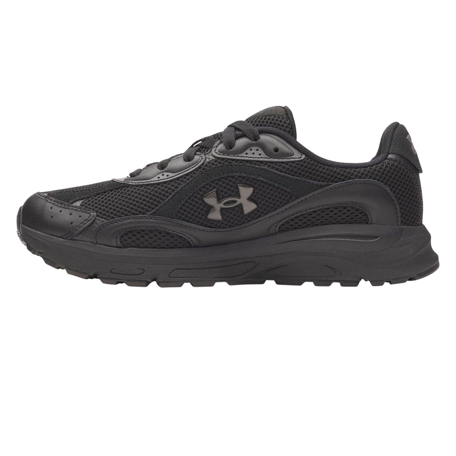 Triple Black - Back - Under Armour Mens Tech Athletic Leather Trainers