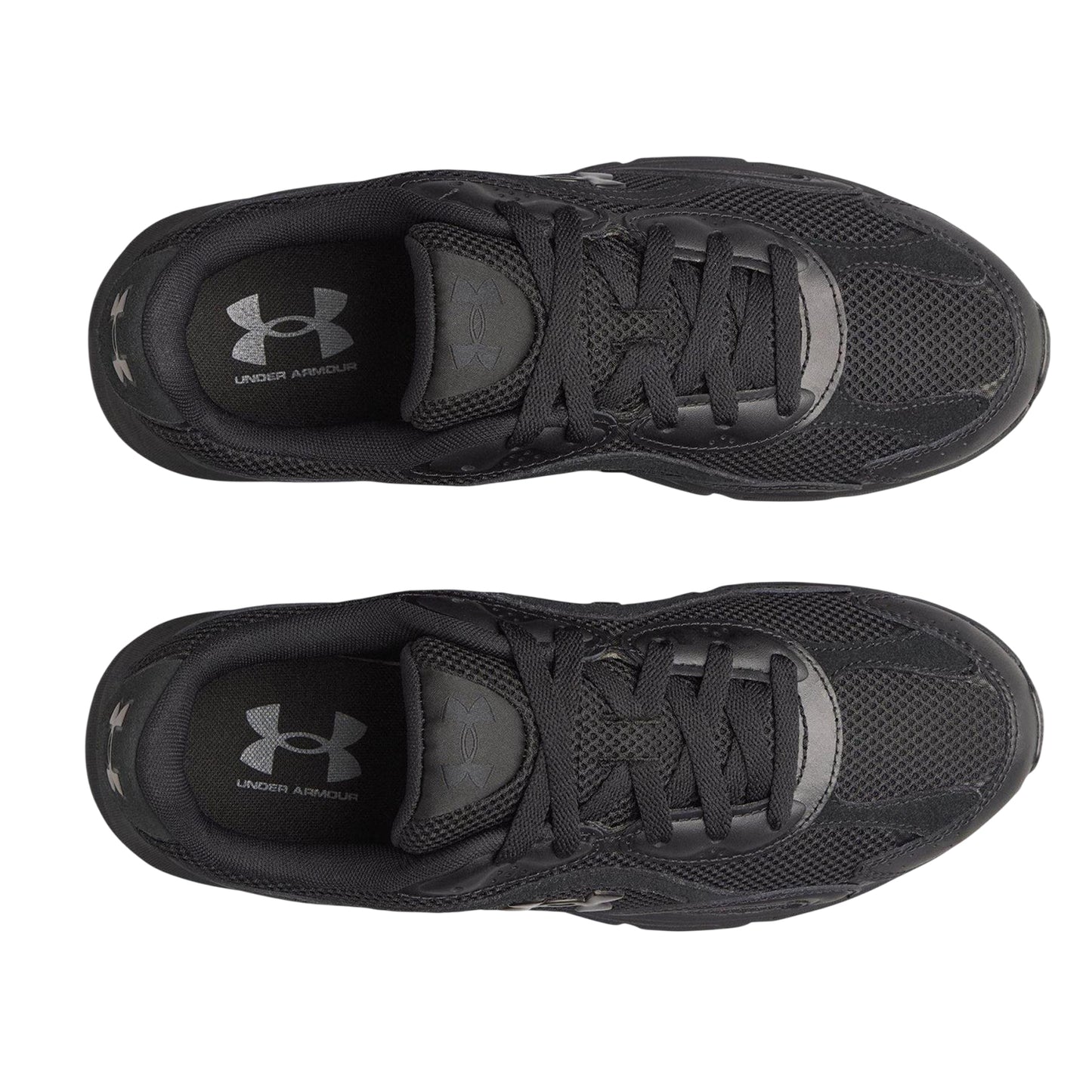 Triple Black - Side - Under Armour Mens Tech Athletic Leather Trainers