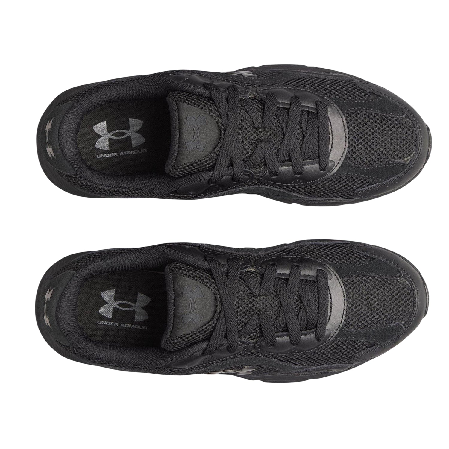 Triple Black - Side - Under Armour Mens Tech Athletic Leather Trainers