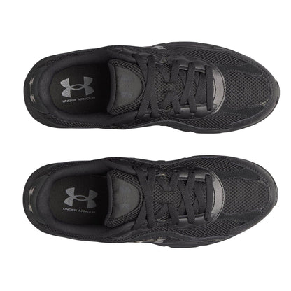 Triple Black - Side - Under Armour Mens Tech Athletic Leather Trainers