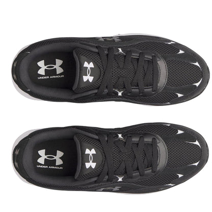 Black-Grey - Side - Under Armour Mens Tech Athletic Leather Trainers