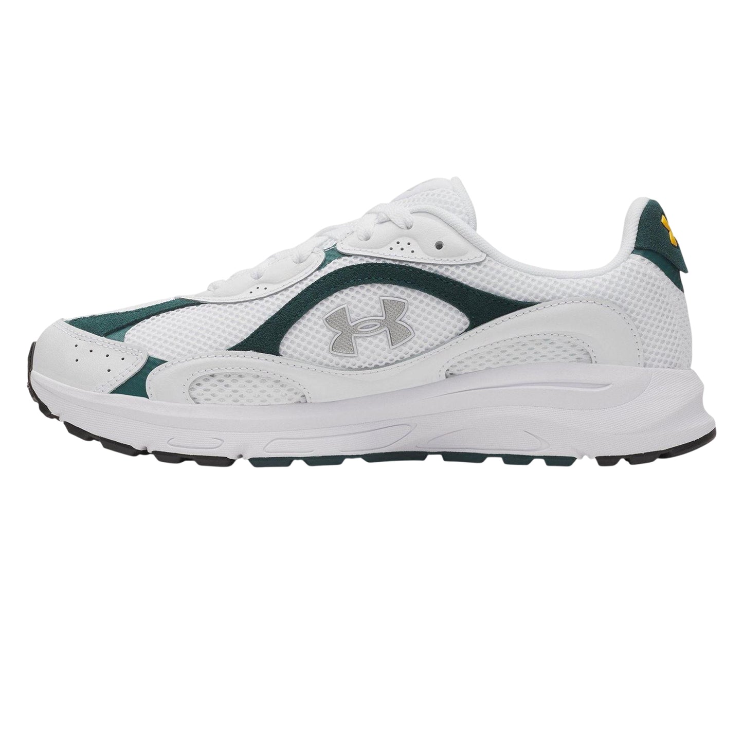 White-Green-Silver - Back - Under Armour Mens Tech Athletic Leather Trainers