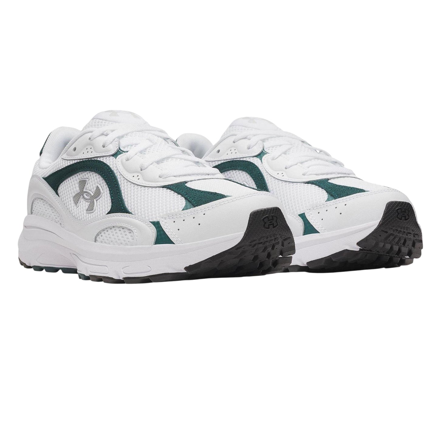 White-Green-Silver - Lifestyle - Under Armour Mens Tech Athletic Leather Trainers