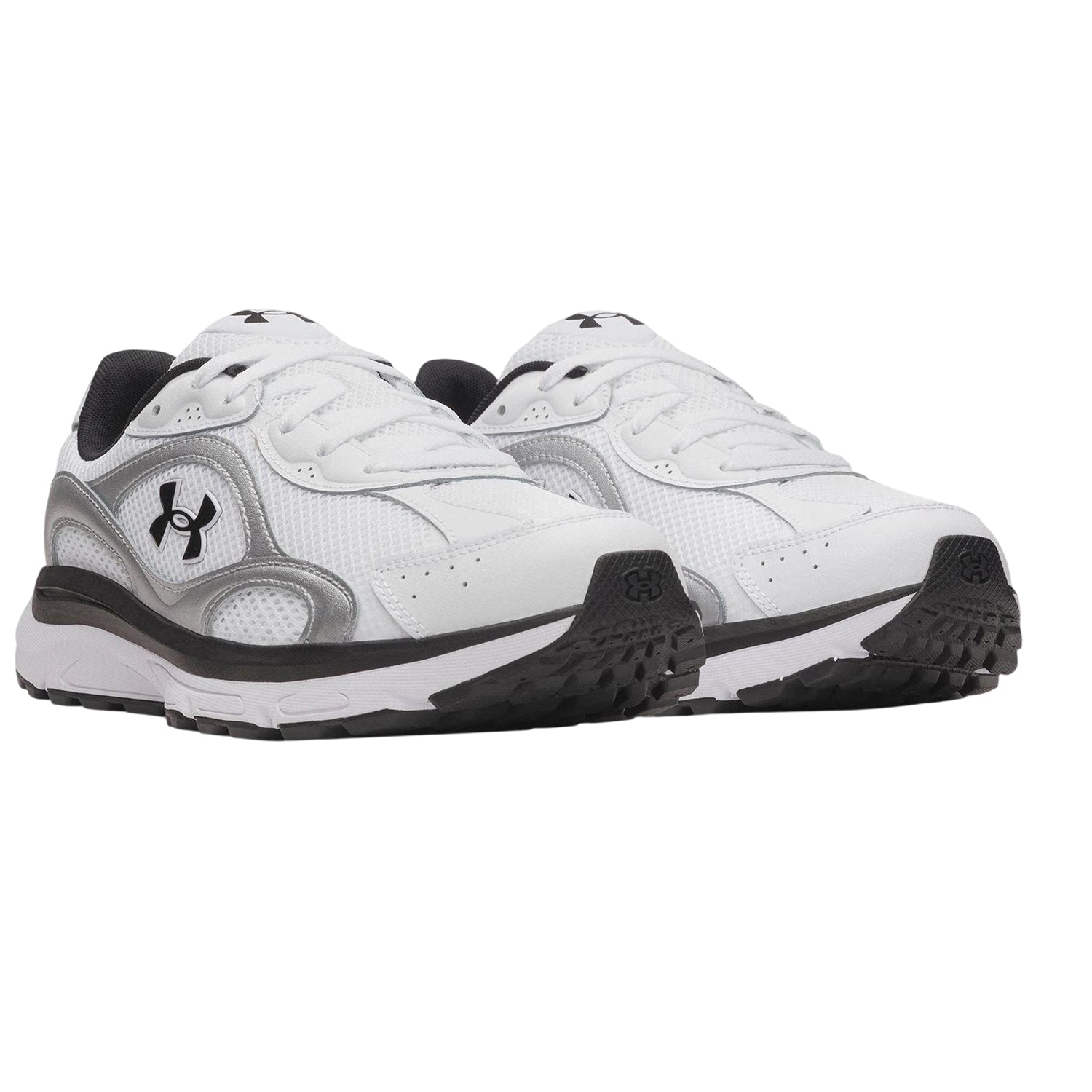White-Silver-Black - Lifestyle - Under Armour Mens Tech Athletic Leather Trainers