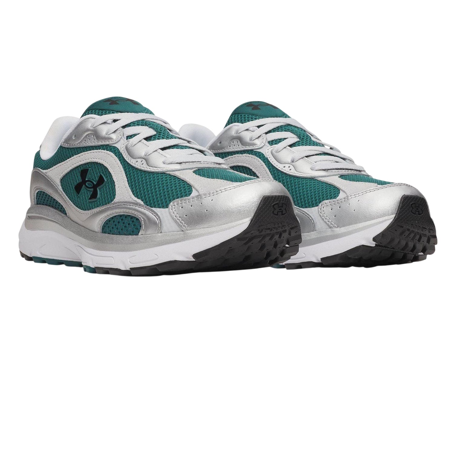 Green-Silver Grey-Black - Lifestyle - Under Armour Mens Tech Athletic Leather Trainers