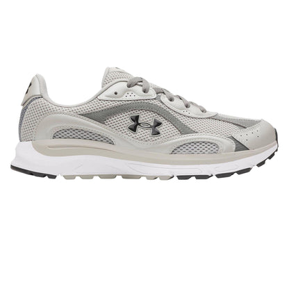 Grey-Black - Front - Under Armour Mens Tech Athletic Leather Trainers