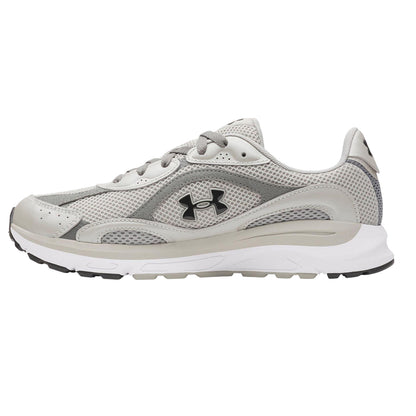 Grey-Black - Back - Under Armour Mens Tech Athletic Leather Trainers