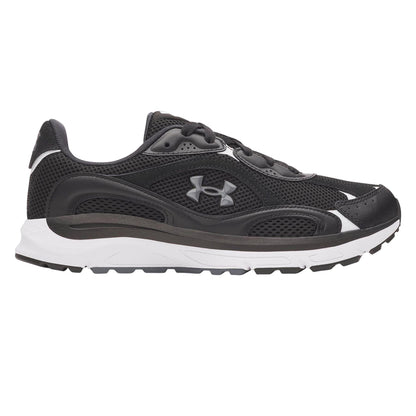Black-Grey - Front - Under Armour Mens Tech Athletic Leather Trainers