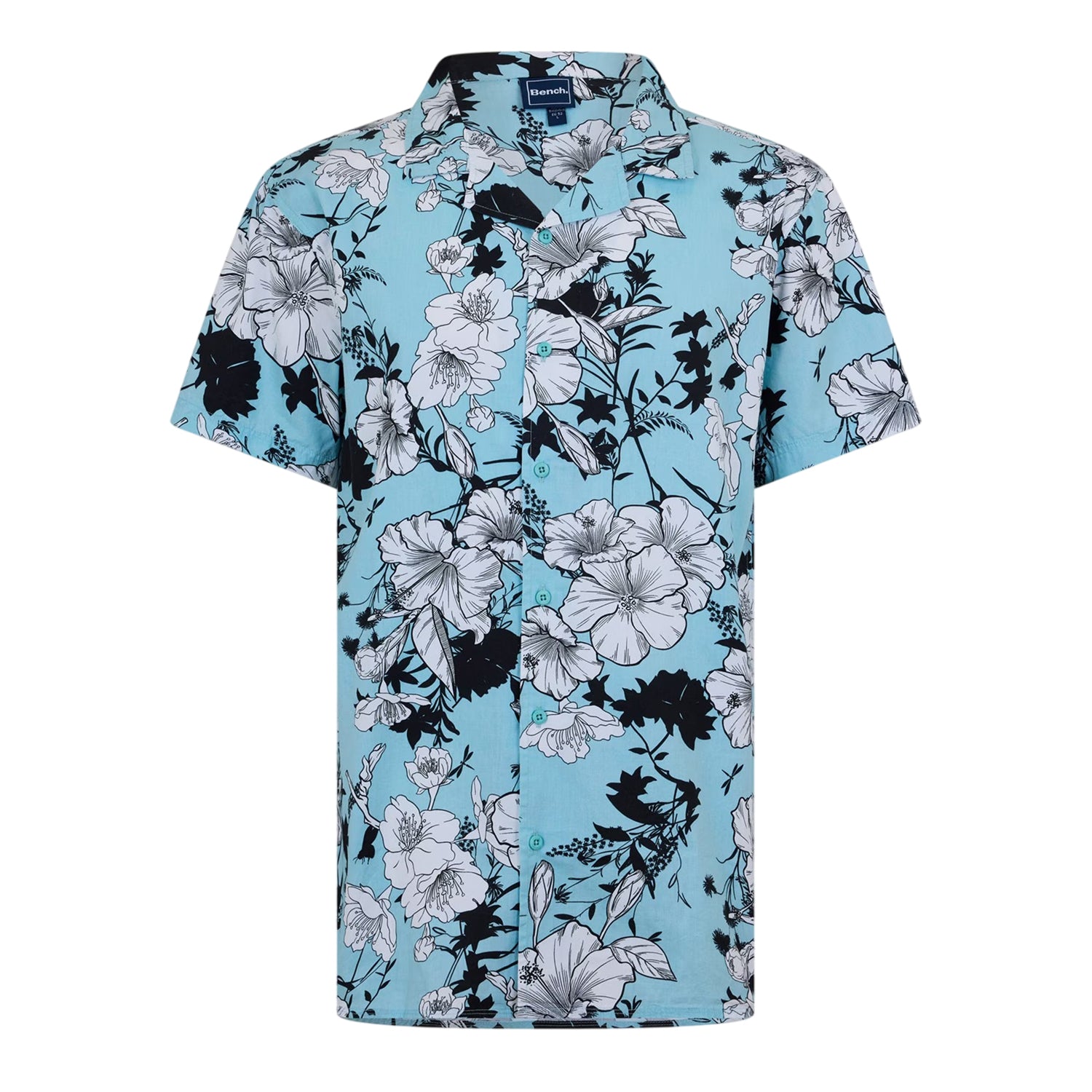 Sky - Front - Bench Mens Floral Relaxed Fit Shirt