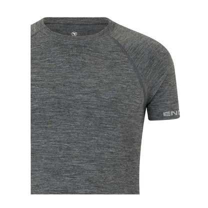 Grey - Side - Endura Mens Pross Logo Base Layer Top