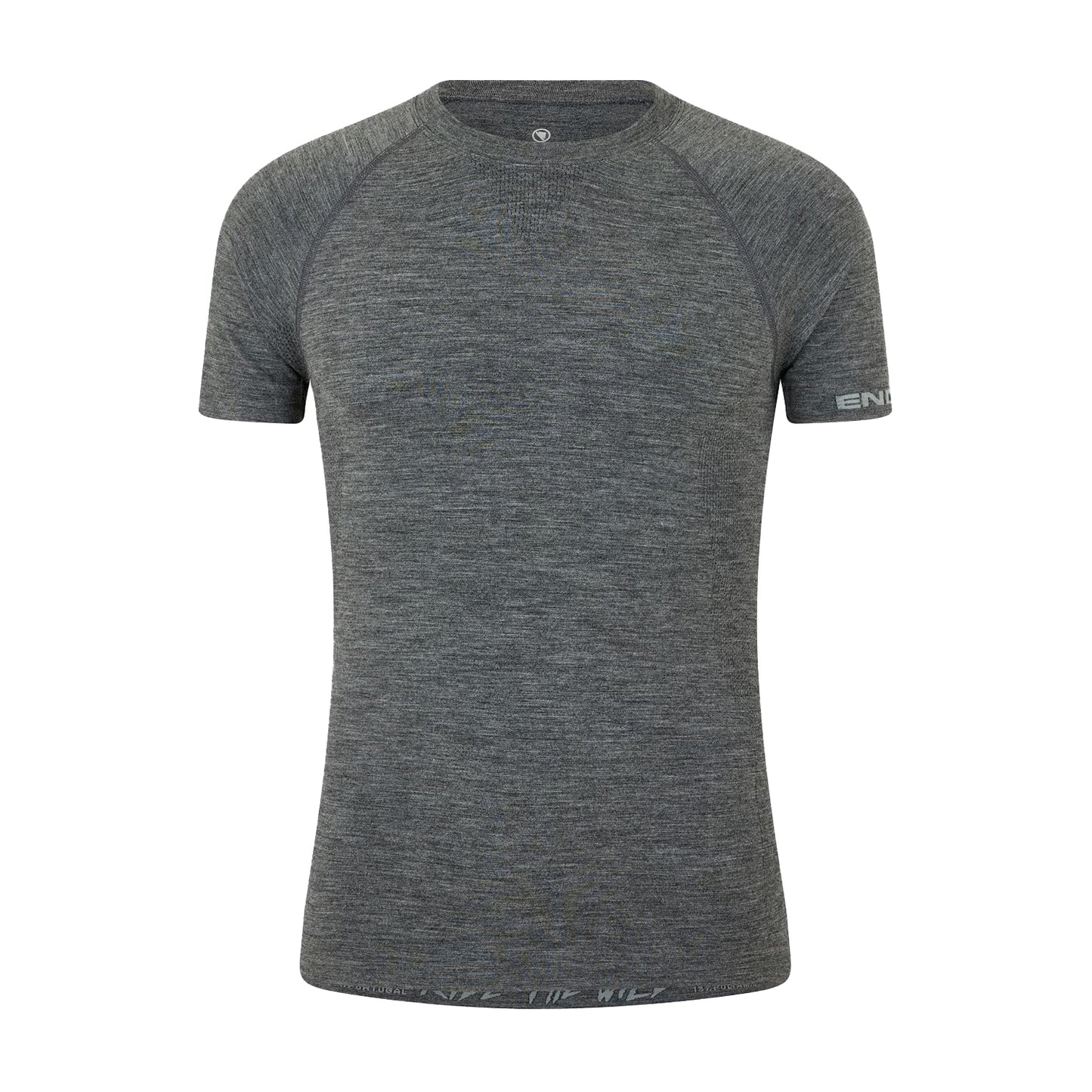 Grey - Front - Endura Mens Pross Logo Base Layer Top