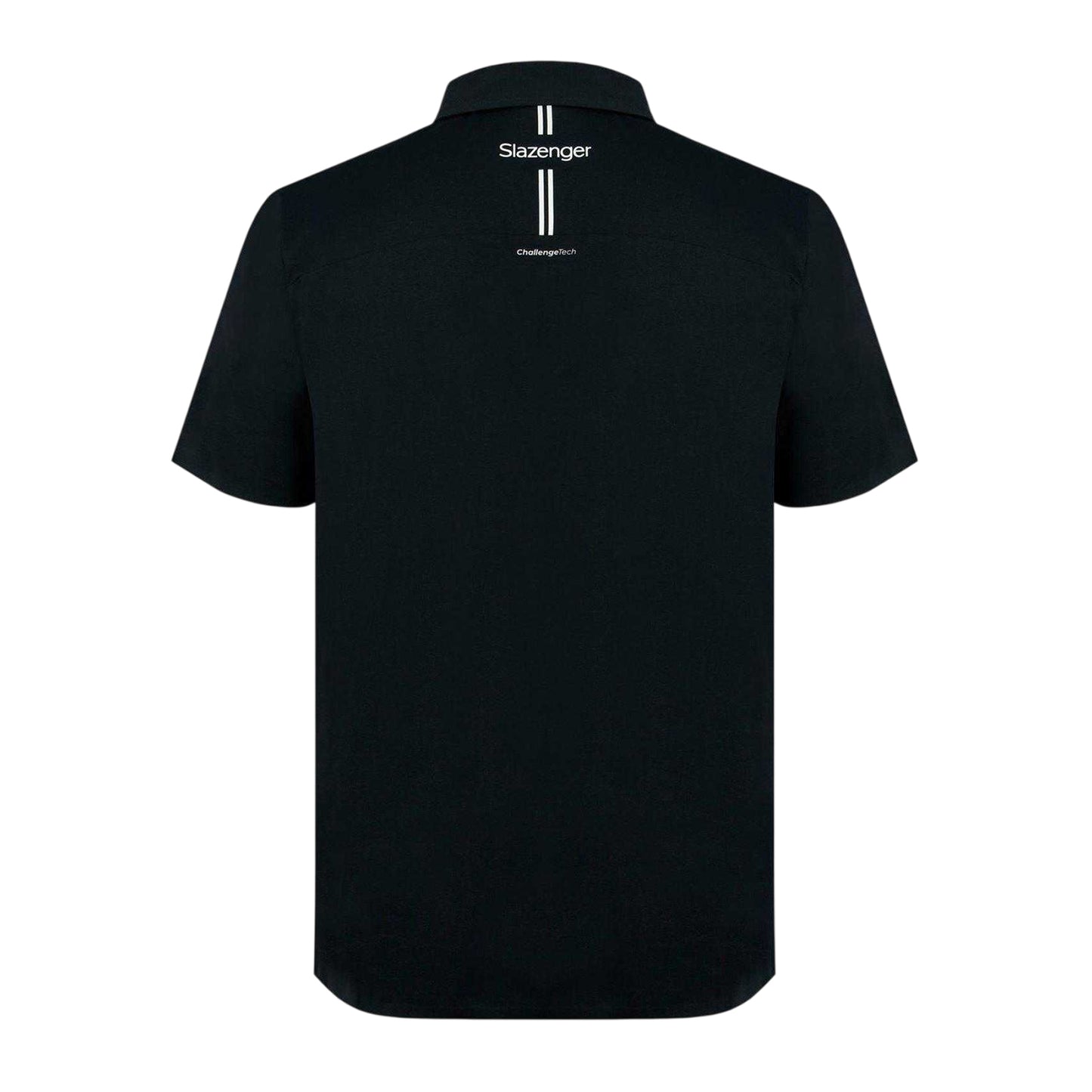 Black - Back - Slazenger Mens Contrast Striped Golf Polo Shirt