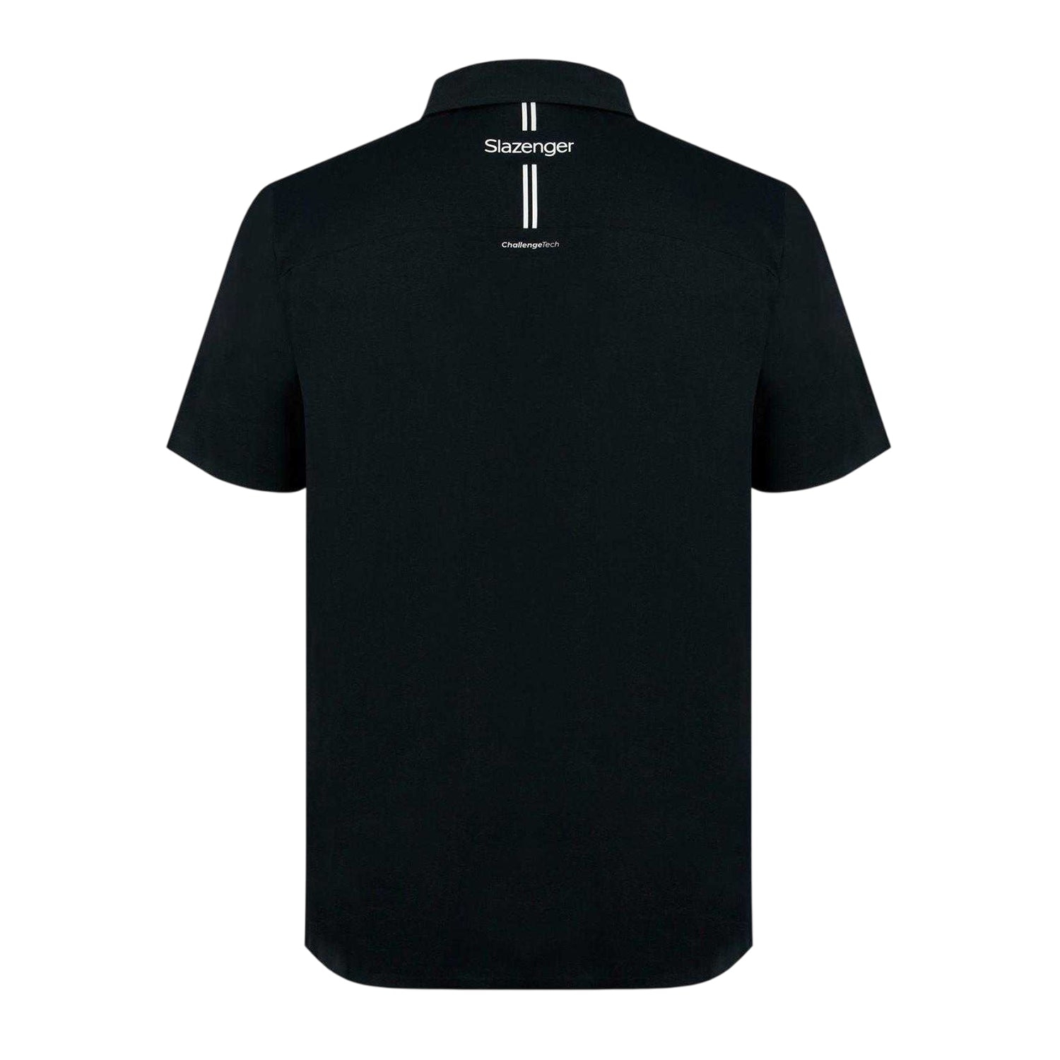 Black - Back - Slazenger Mens Contrast Striped Golf Polo Shirt