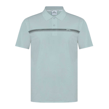 Grey - Front - Slazenger Mens Contrast Striped Golf Polo Shirt