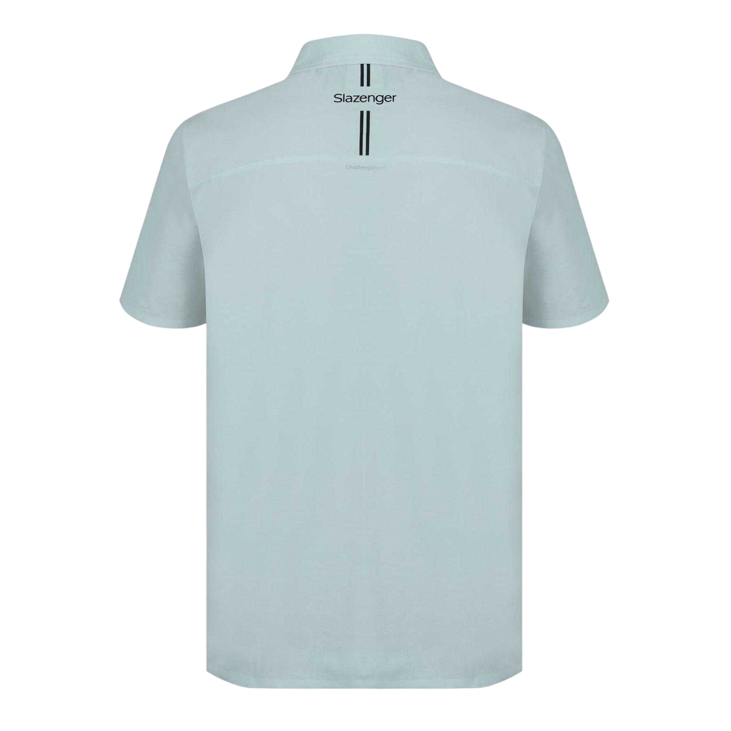 Grey - Back - Slazenger Mens Contrast Striped Golf Polo Shirt