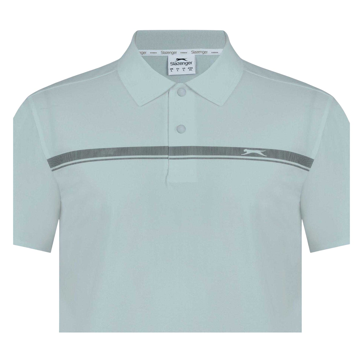 Grey - Side - Slazenger Mens Contrast Striped Golf Polo Shirt