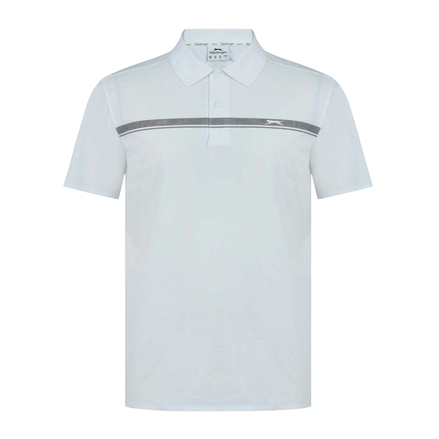 White - Front - Slazenger Mens Contrast Striped Golf Polo Shirt