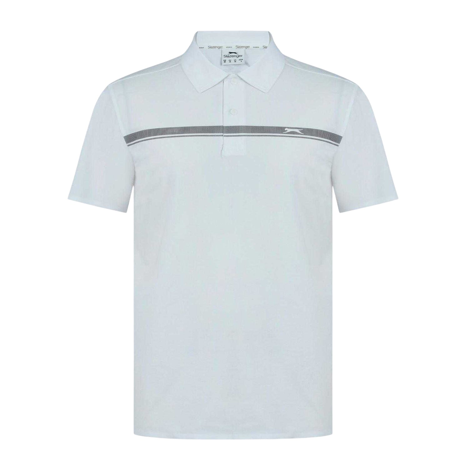 White - Front - Slazenger Mens Contrast Striped Golf Polo Shirt