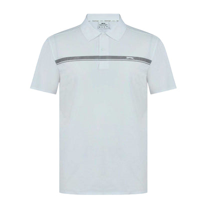 White - Front - Slazenger Mens Contrast Striped Golf Polo Shirt