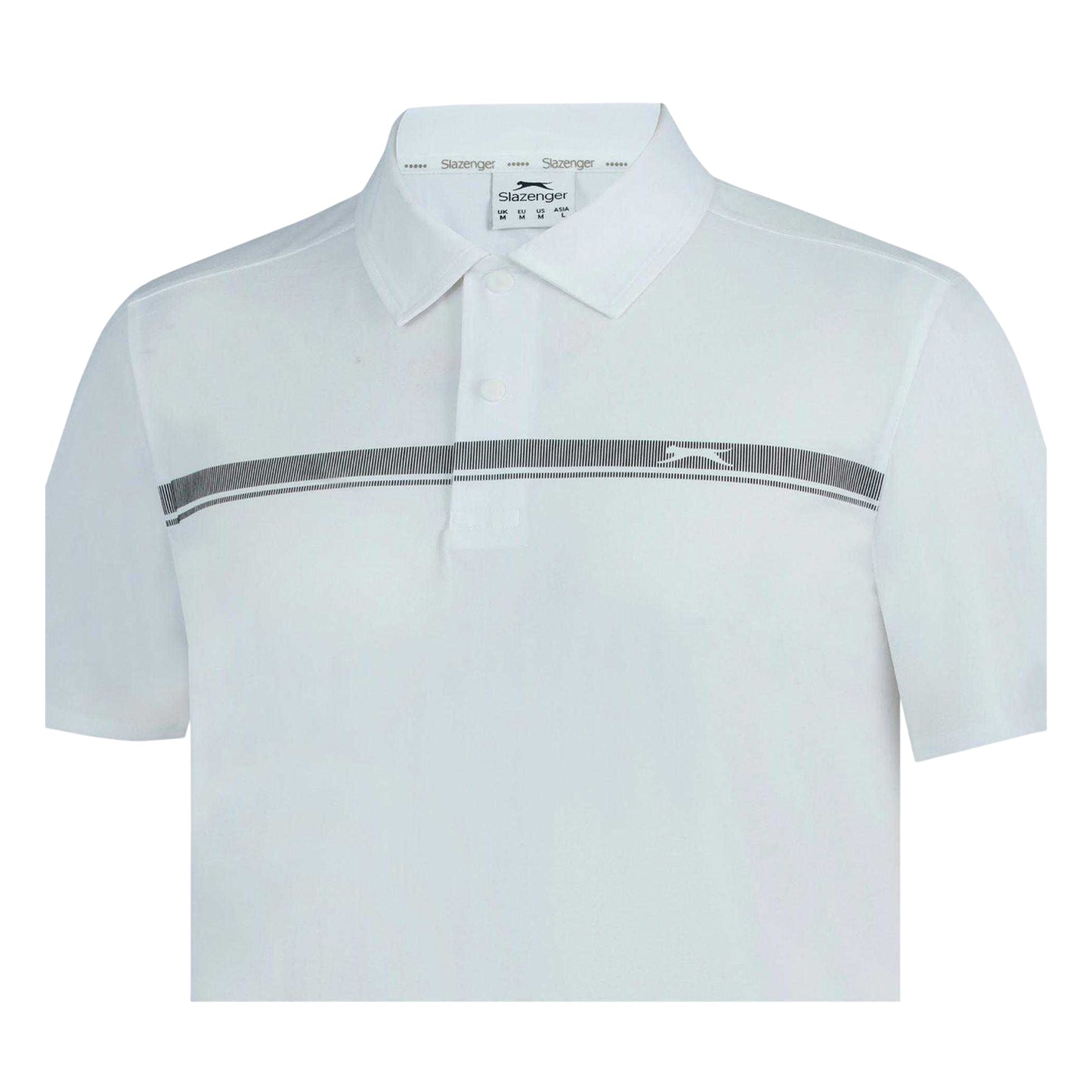 White - Side - Slazenger Mens Contrast Striped Golf Polo Shirt