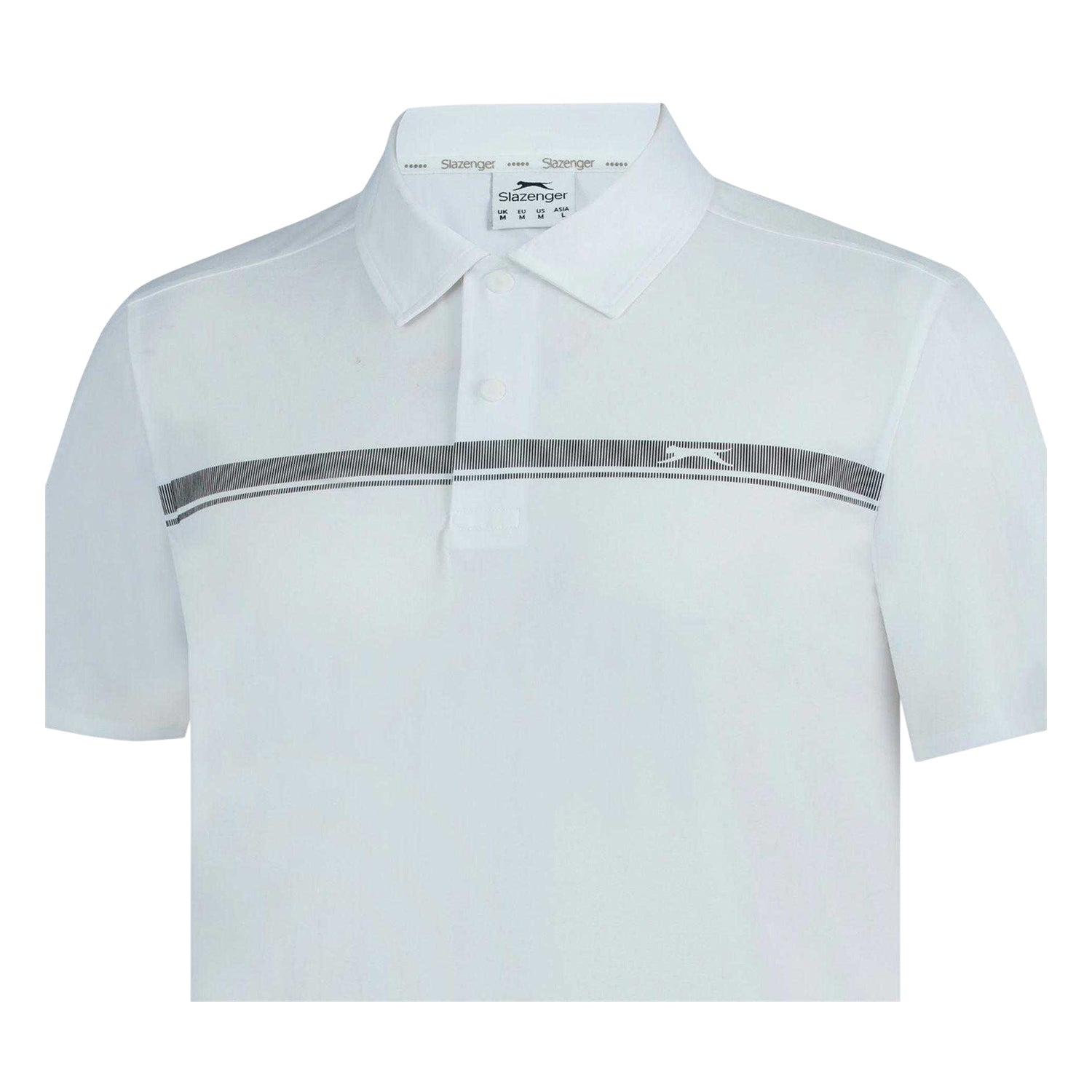 White - Side - Slazenger Mens Contrast Striped Golf Polo Shirt