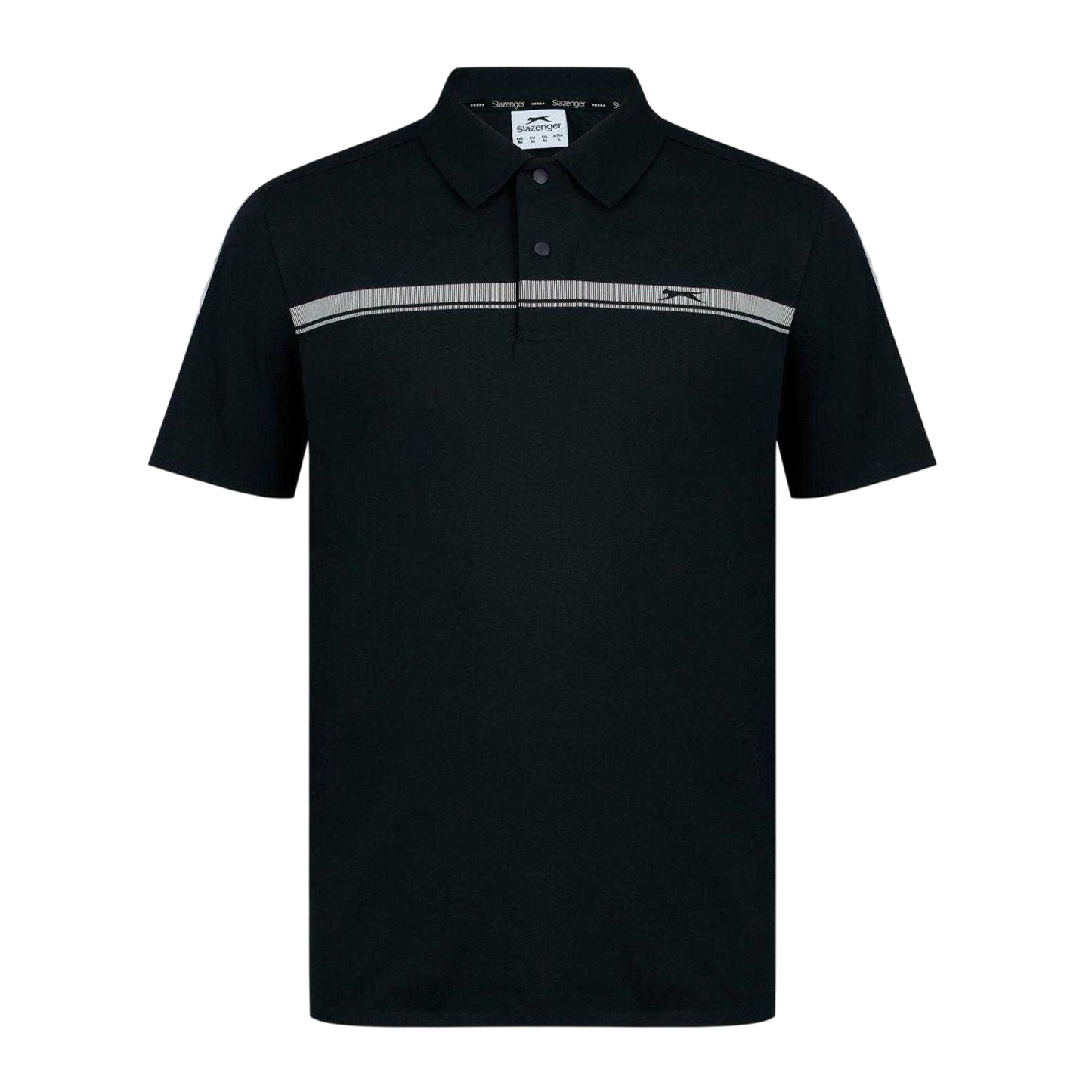 Black - Front - Slazenger Mens Contrast Striped Golf Polo Shirt