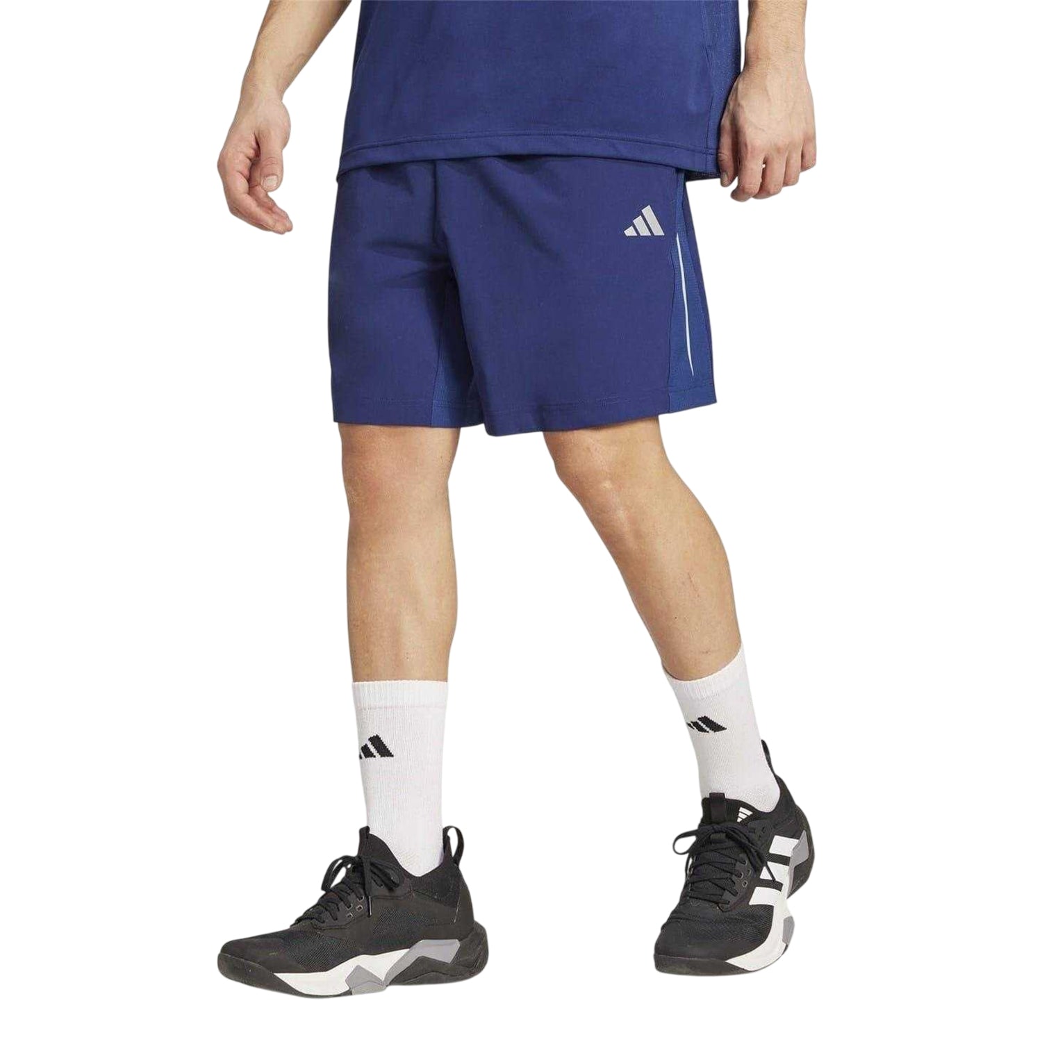 Dark Blue - Side - Adidas Mens Tech Running Shorts