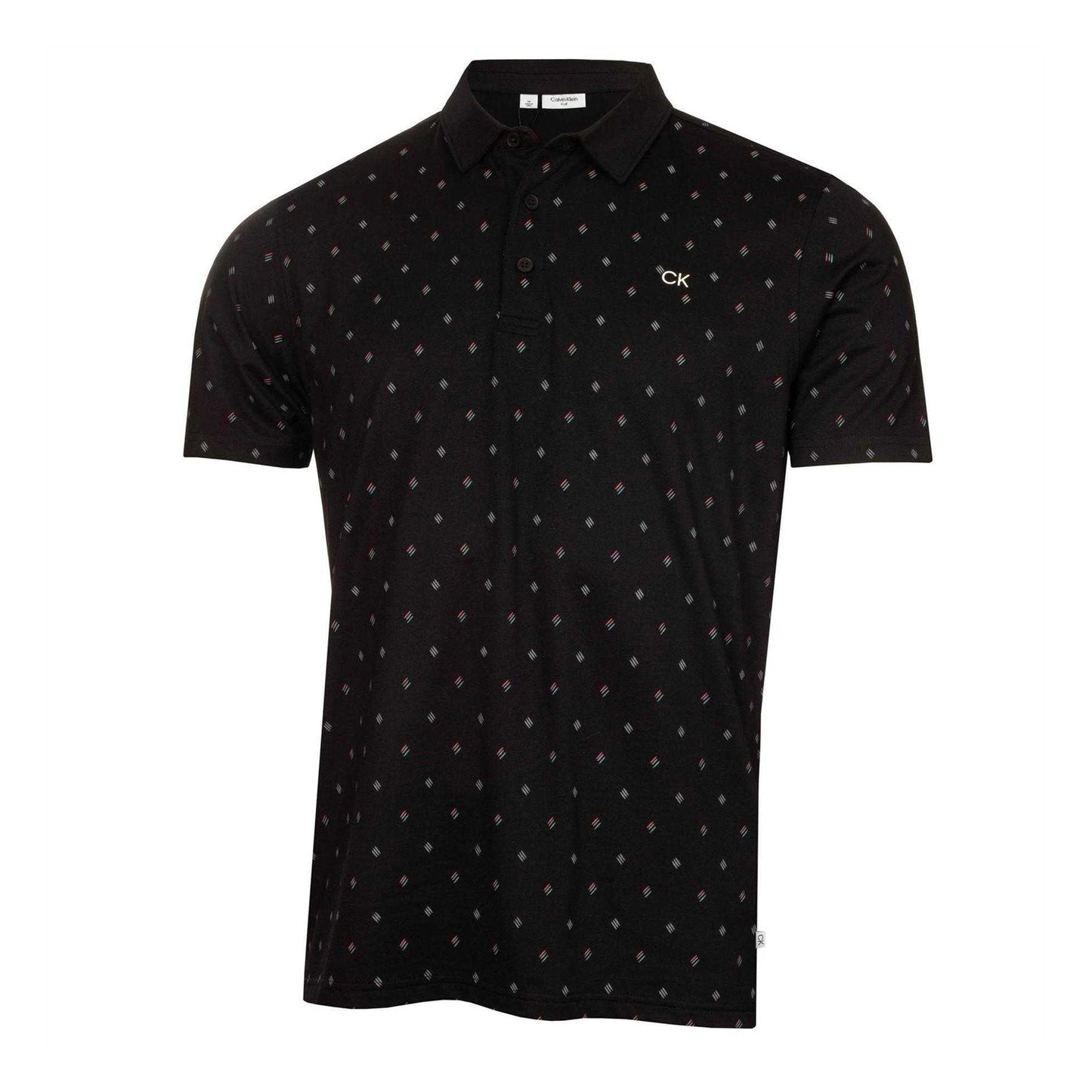 Black - Front - Calvin Klein Mens Logo Performance Golf Polo Shirt