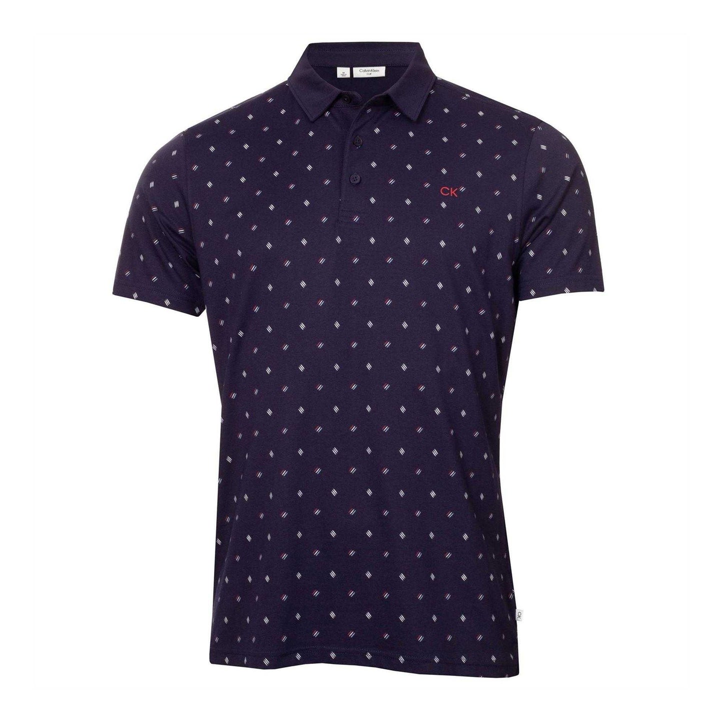 Evening Blue - Front - Calvin Klein Mens Logo Performance Golf Polo Shirt