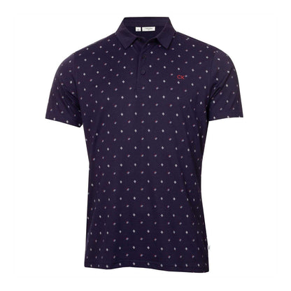 Evening Blue - Front - Calvin Klein Mens Logo Performance Golf Polo Shirt